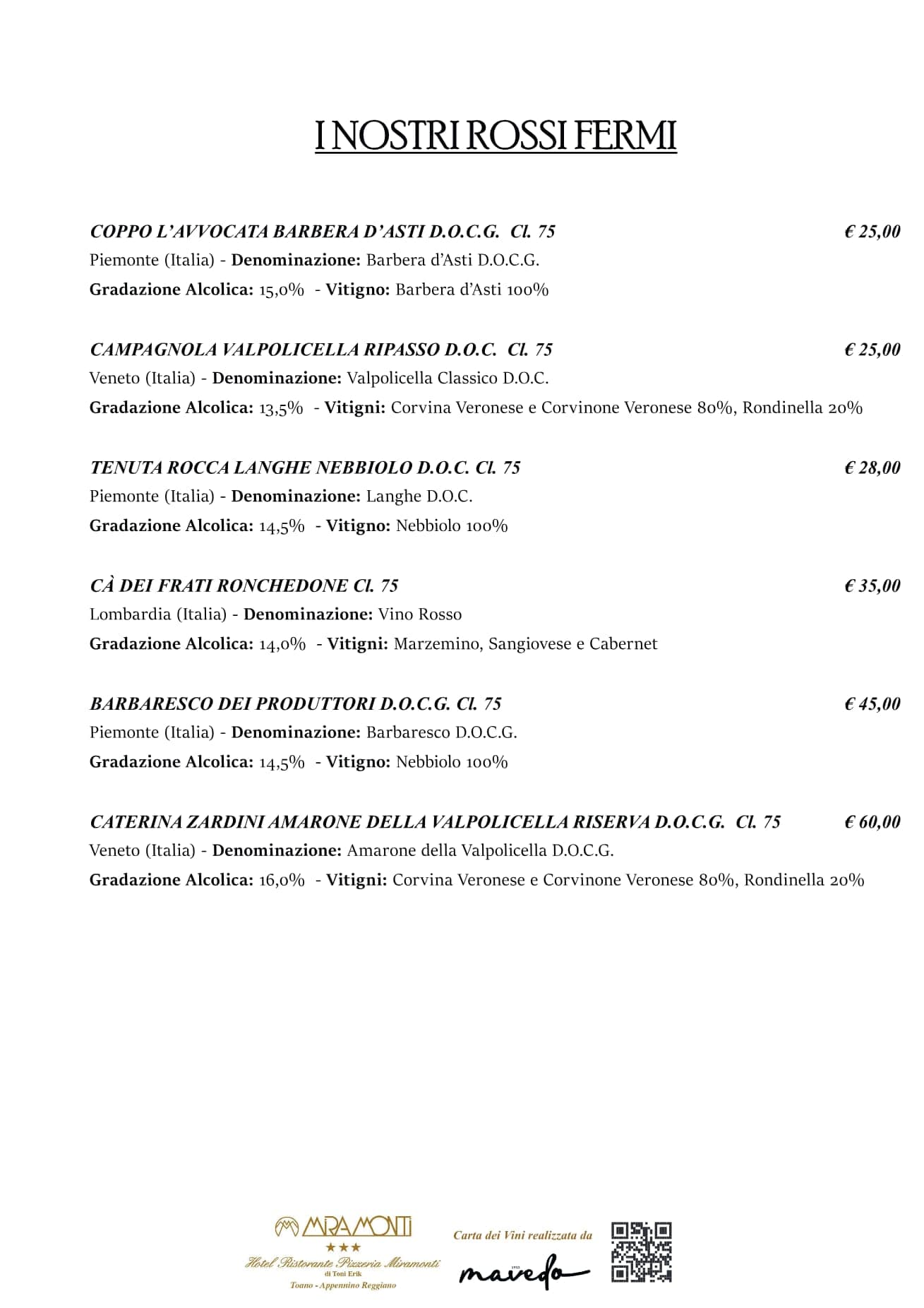 Carta dei vini Miramonti — pagina 4
