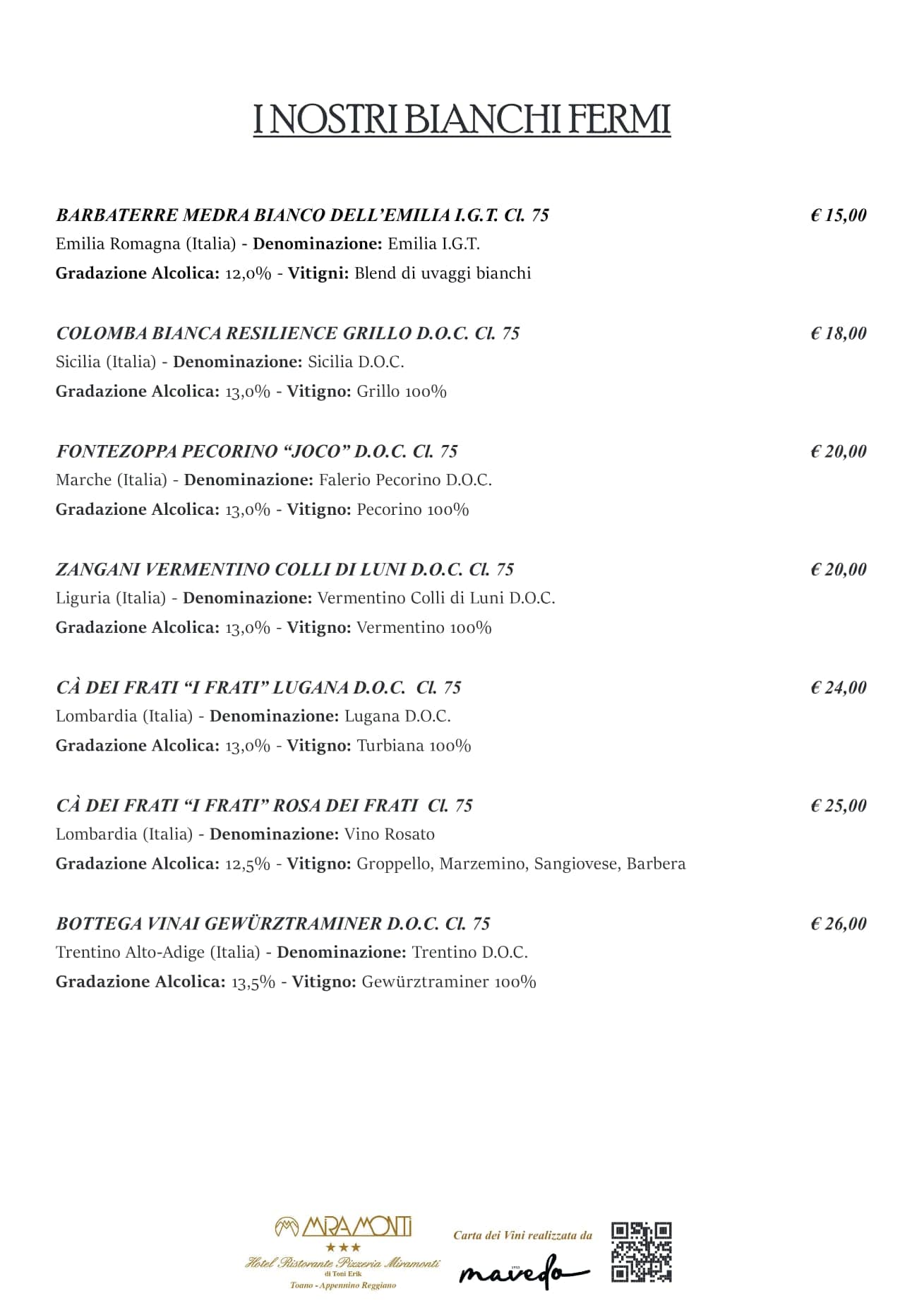 Carta dei vini Miramonti — pagina 5